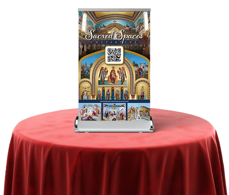 Sacred Spaces tabletop banner for St Sophia Greek Orthodox Church